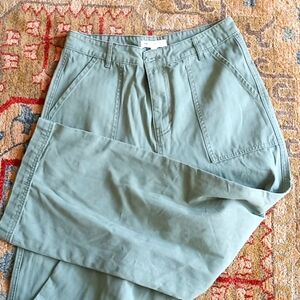 DownEast Wide Leg utility pants, sage, size 10